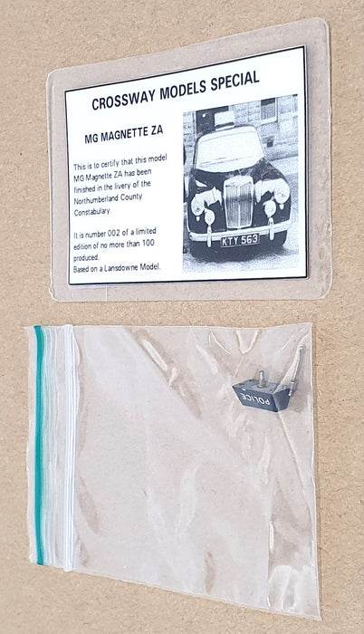Lansdowne/Crossway 1/43 Scale CS004 - 1956 MG Magnette ZA Northumberland Police