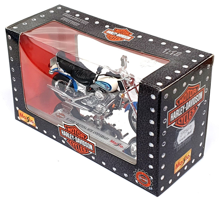 Maisto 1/18 Scale 39360 - 92 Harley Davidson Daytona 50th Anniversary White/Blue