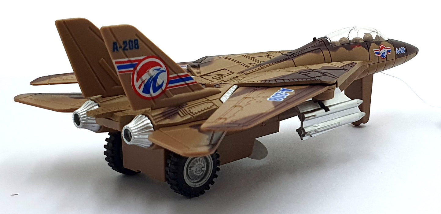 Combat Mission 19cms Pull Back and Go TY2511 - F-14 Tomcat Lights/Sounds Brown