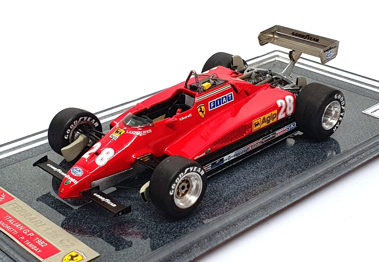 Tameo 1/43 Scale Built Kit TK126C2 F1 Ferrari 126 C2 #28 Italy GP 1982 Andretti