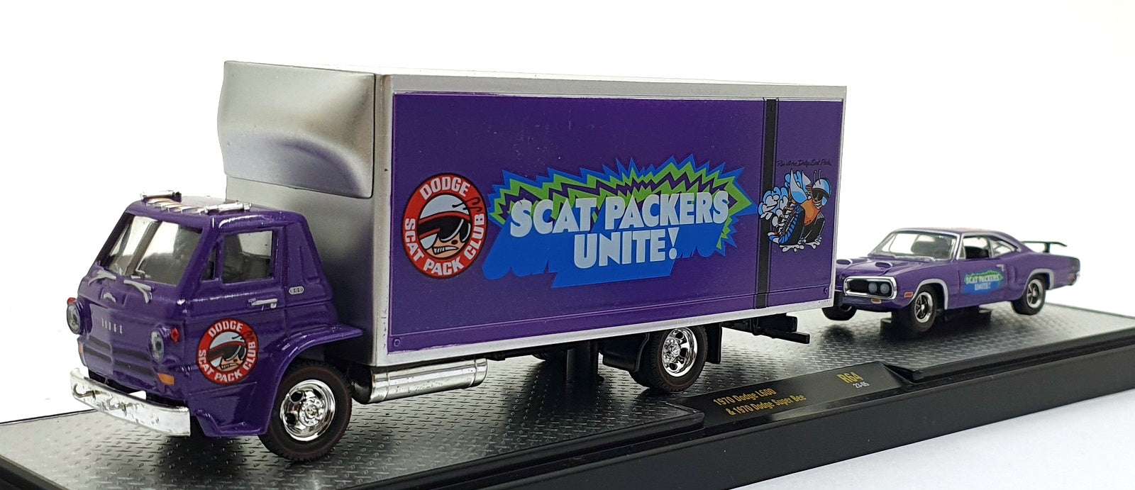 Castline M2 Machines 1/64 Scale R64 1970 Dodge L600 & Dodge Super Bee Purple