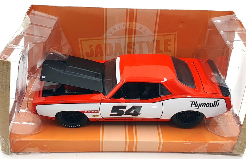 Jada 1/24 Scale Diecast 99086 - 1973 Plymouth Barracuda #54 - Red/White
