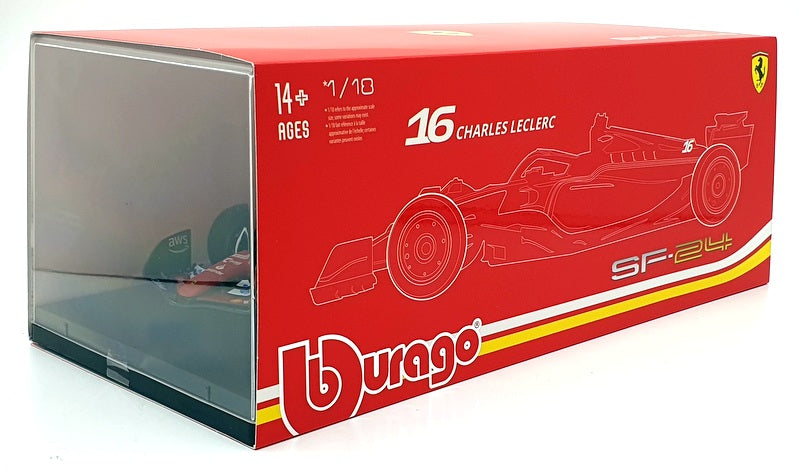 Burago 1/18 Scale Diecast 18-16821 - Ferrari SF-24 C.Leclerc #16