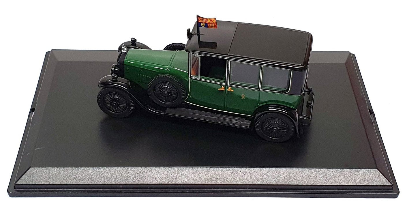 Oxford Diecast 1/43 Scale RD002 - 1925 Daimler Queen Mother Car - Green/Black