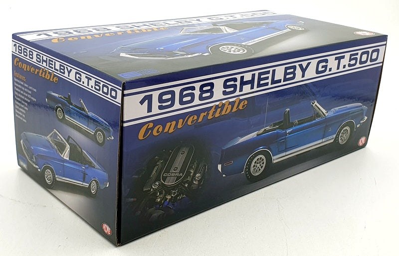 Acme 1/18 Scale Diecast A1801848 - 1968 Shleby G.T.500 Convertible - Blue