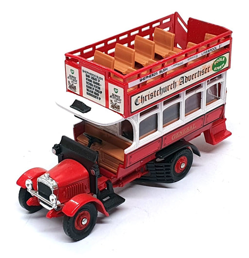 Corgi Appx 15cm Long TCB01A - Thornycroft Bus Christchurch Advertiser REWORKED