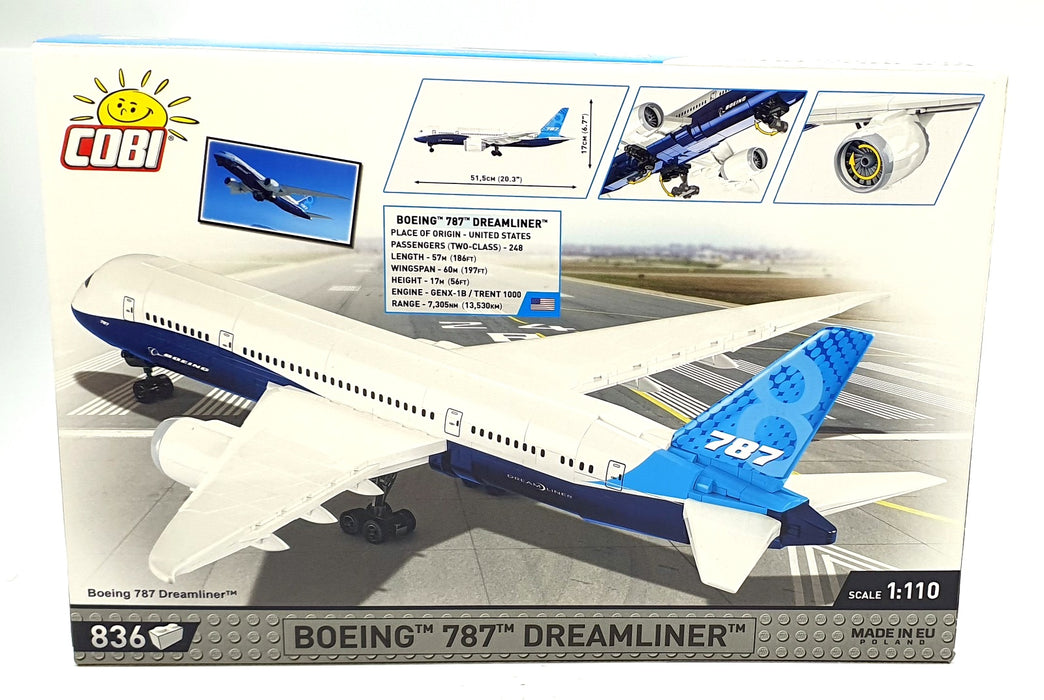 Cobi Bricks 1/110 Scale 26603 - Boeing 787 Dreamliner Aircraft - USA