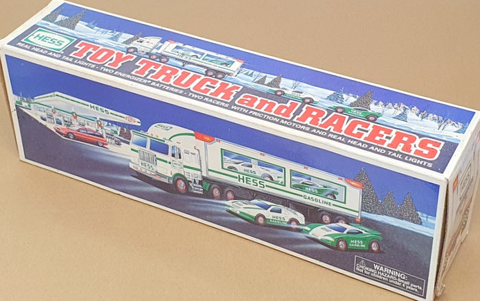 Hess Appx 37cm Long HES25 - Toy Truck And Racers - White/Green