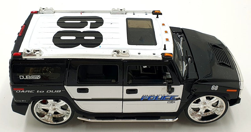 Jada 1/18 Scale Diecast 90401 - Hummer H2 Police - Black/White