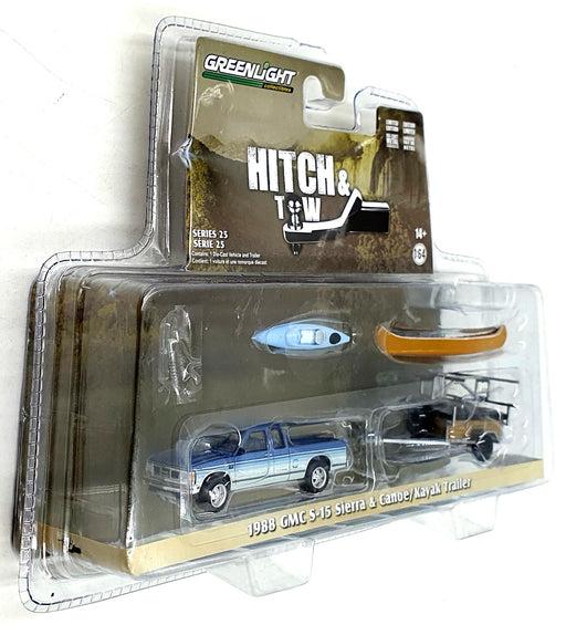 Greenlight 1/64 Scale 32250-C 1988 GMC S-15 Sierra & Canoe/Kayak Trailer