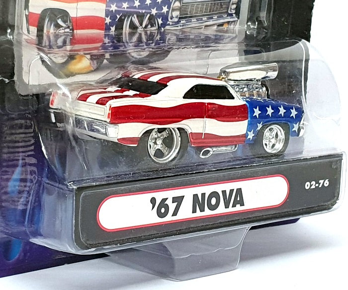 Muscle Machines 1/64 Scale 71161 02-76 - 1967 Chevrolet Nova - Stars & Stripes