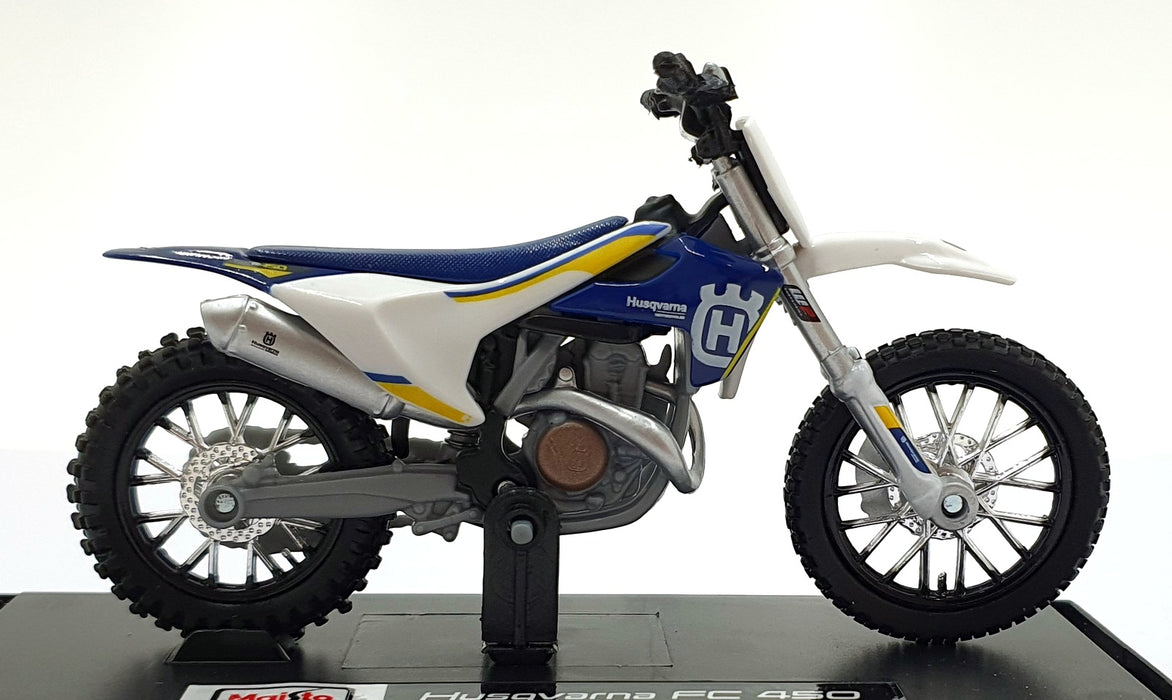Maisto 1/18 Scale 39300 - Husqvarna Motorbike - White/Blue