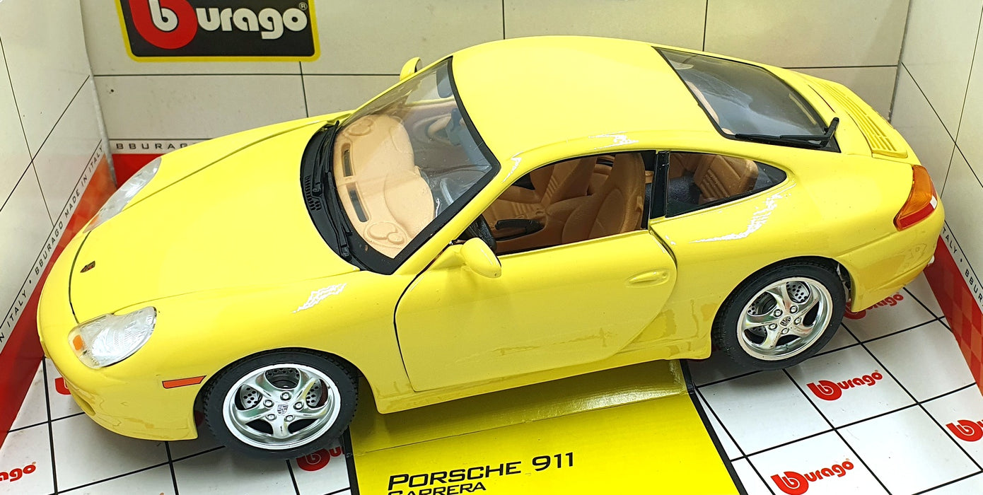 Burago 1/18 Scale 30085 - Porsche 911 Carrera - Yellow