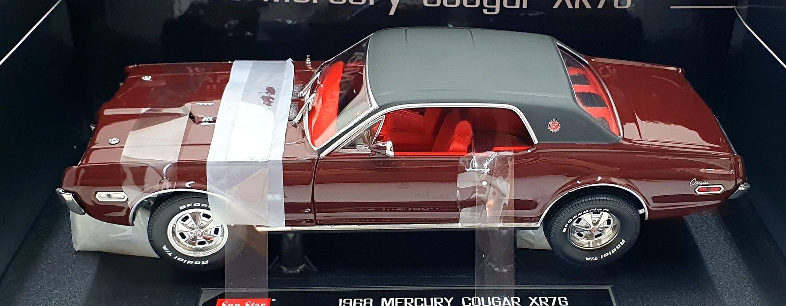 Sun Star 1/18 Scale Diecast 1547 - 1968 Mercury Cougar XR7G - Maroon