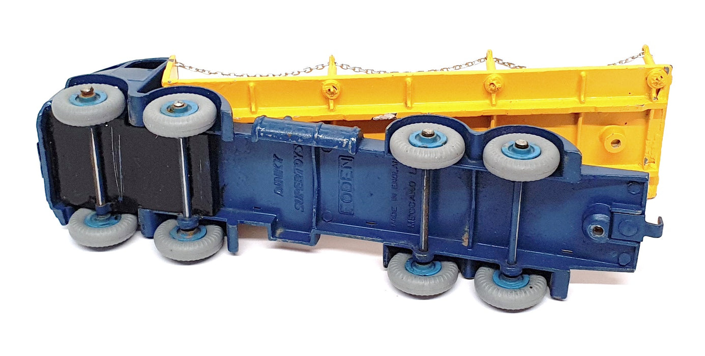 Dinky 30526B - Foden Flatbed Lorry With Chains - Blue/Yellow REPAINT