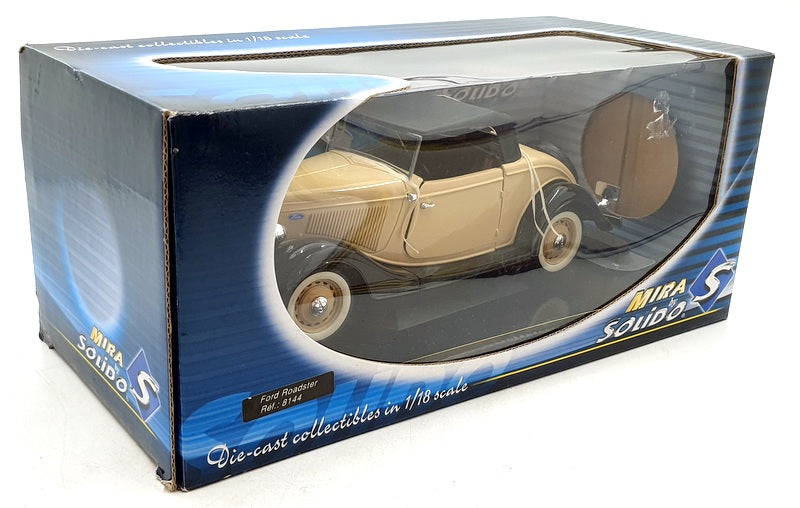 Solido 1/18 Scale Diecast 8144 - Ford Roadster - Cream/Black