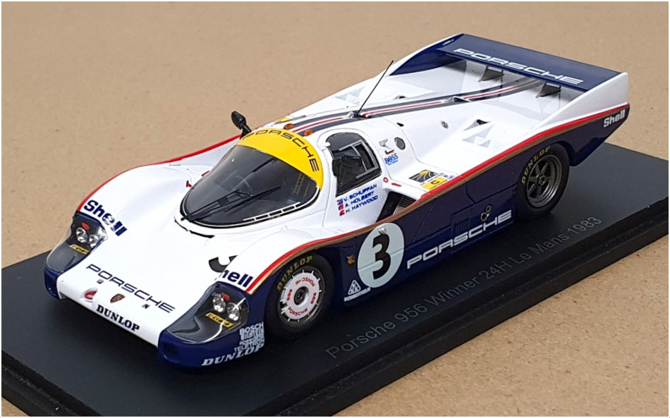 Spark 1/43 Scale 43LM83 - Porsche 956  #3 Winner 24h Le Mans 1983 - White/Blue