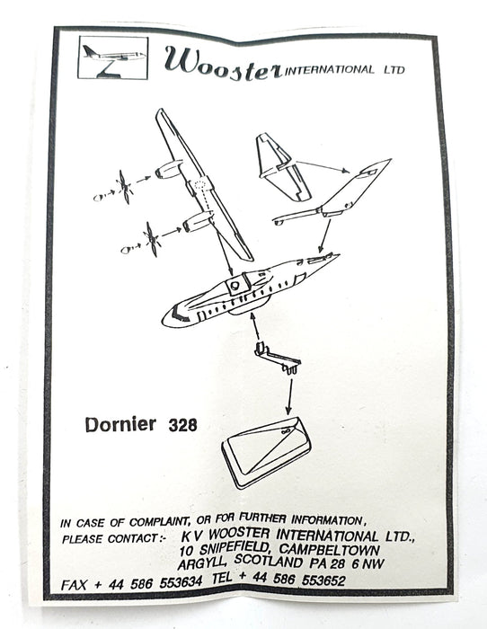 Wooster 29cm Long Snap Model Aircraft S24 Air Engiadina Dornier 328 Model 384