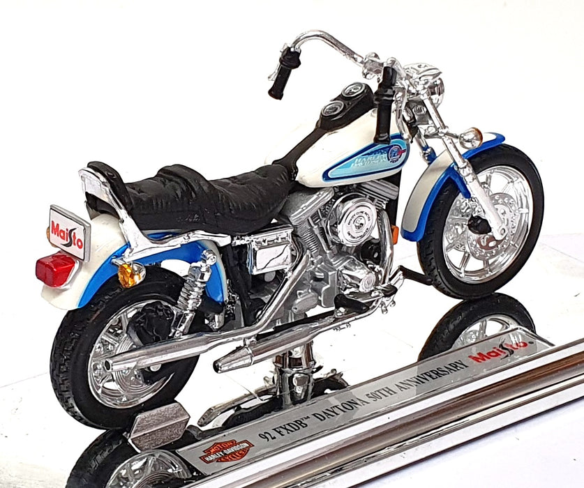Maisto 1/18 Scale 39360 - 92 Harley Davidson Daytona 50th Anniversary White/Blue