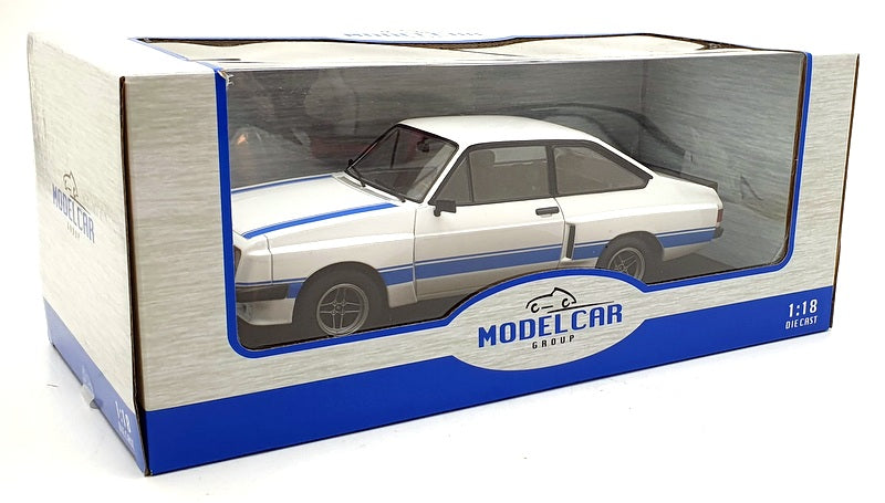 Model Car Group 1/18 Scale MCG18350 Ford Escort MKII RS 2000 X-Pack - White/Blue
