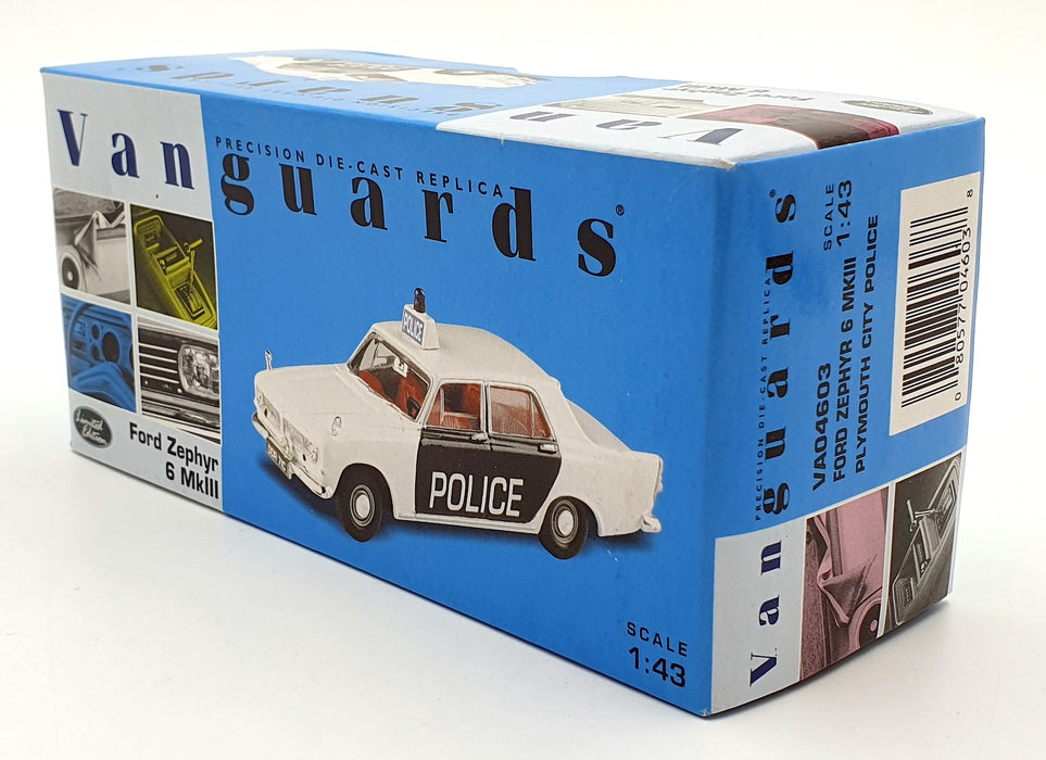 Vanguards 1/43 Scale Diecast VA04603 - Ford Zephyr 6 MkIII Plymouth City Police
