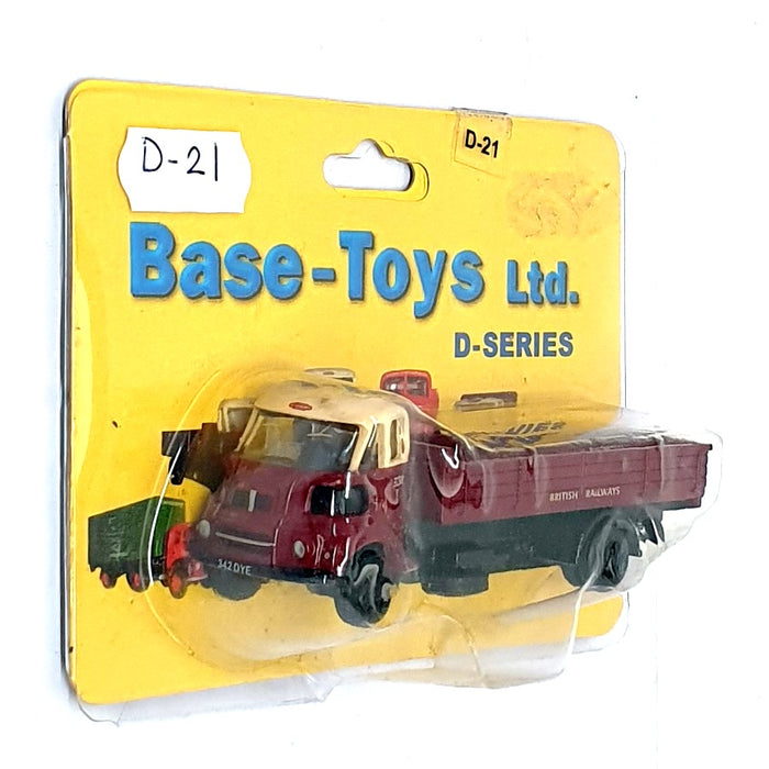 Base Toys 1/76 Scale D-21 - Leyland FG Dropside Truck British Rail - Maroon