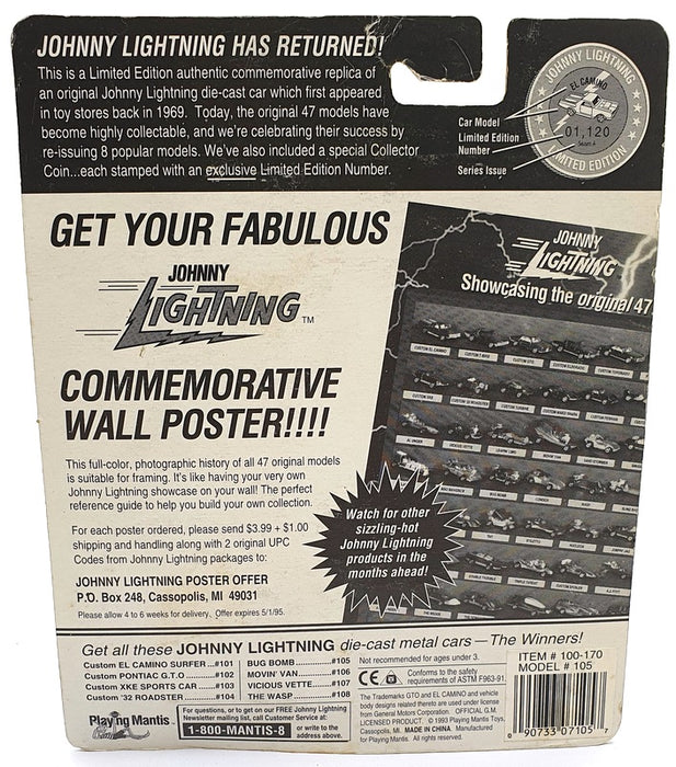 Johnny Lightning 1/64 Scale 100-170 - The Challengers VW Bug Bomb - Blue