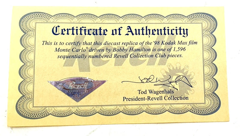 Revell 1/24 Scale V249816088 - 1998 Chevrolet #4 Kodak Max Monte Carlo Hamilton