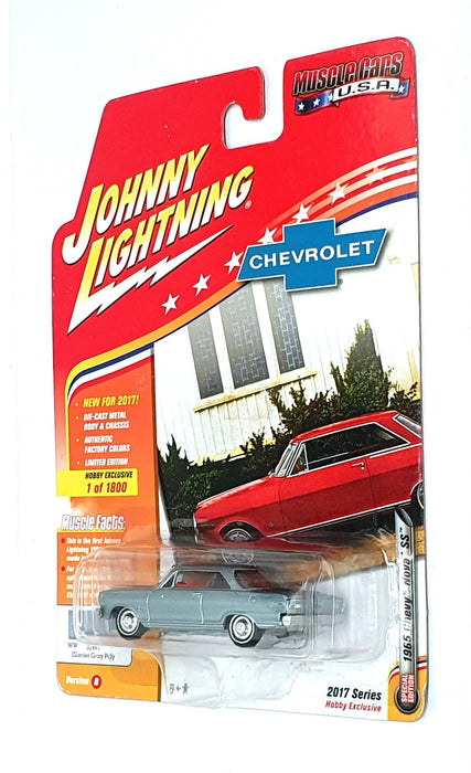 Johnny Lightning 1/64 Scale JLMC010 - 1965 Chevrolet Nova SS - Glacier Gray Poly
