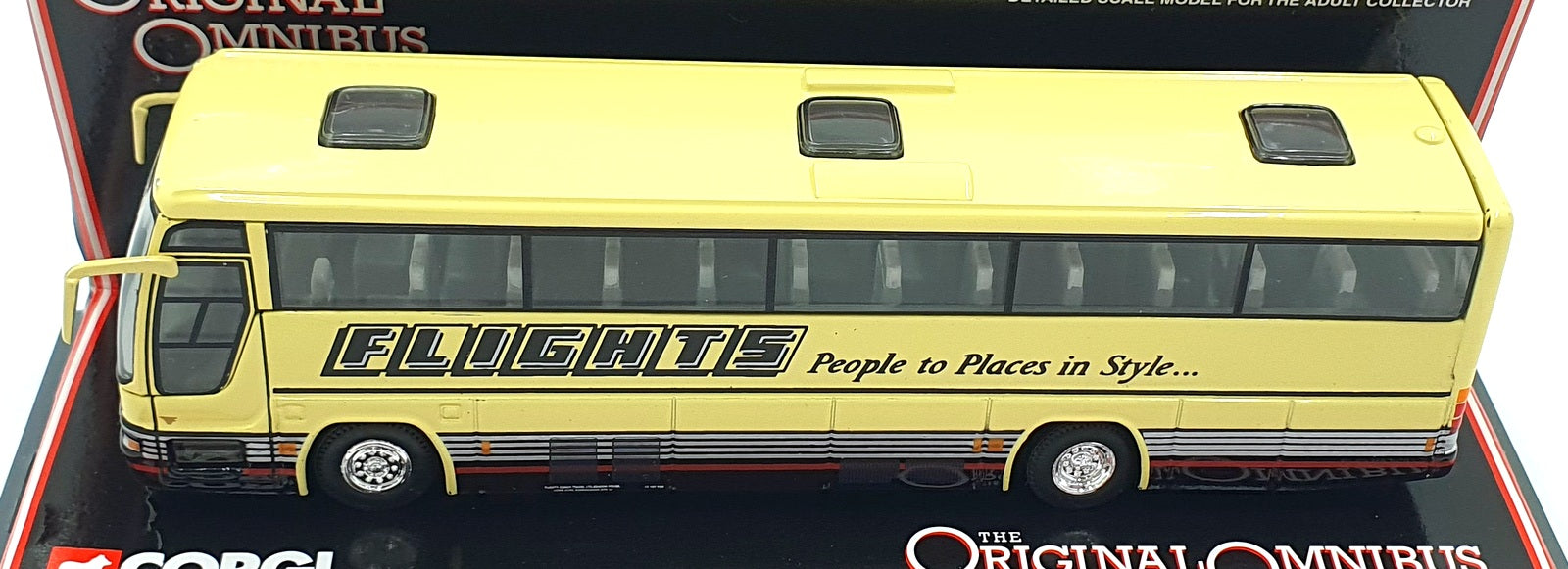 Corgi 1/76 Scale Diecast 43805 - Plaxton Excalibur Flights Coach Travel Ltd