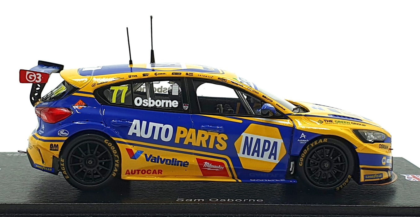 Spark 1/43 Scale UK032 NAPA Racing UK Ford Focus #77 BTCC 2025 Croft Race 3 1st