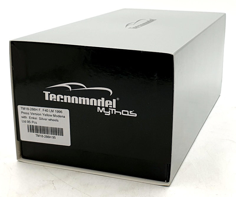 Tecnomodel 1/18 Scale TM18-286H - 1996 Ferrari F40 24h LM Yellow w/ Enkei Silver