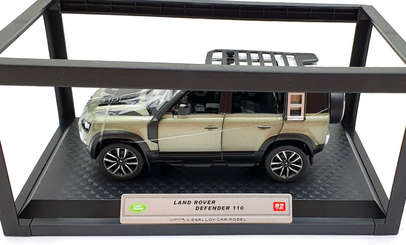 QY Toys 1/24 Scale Diecast Q2002A - Land Rover Defender 110 - Khaki/White