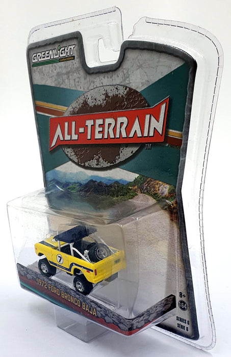 Greenlight 1/64 Scale 35090-B - 1972 Ford Brnco Baja #7 - Yellow