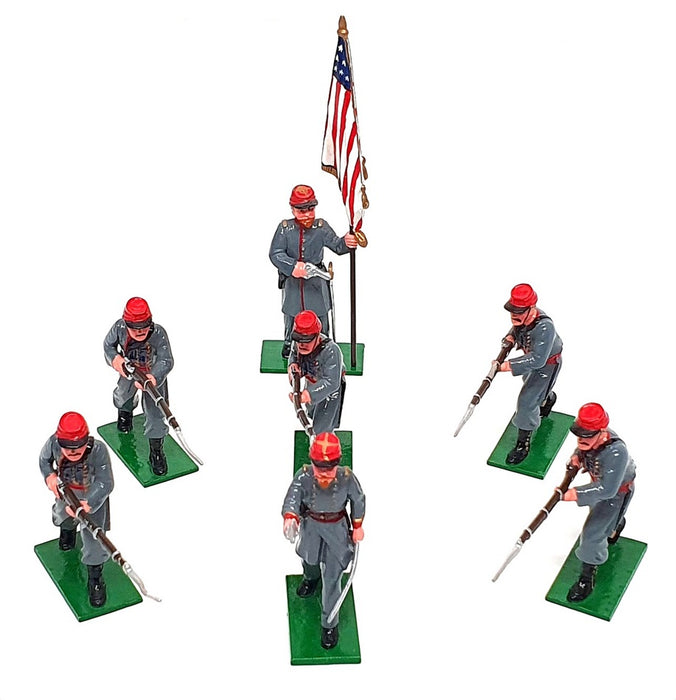 Unknown Brand ? 54mm Metal Soldiers 7AS01 - 7x American Soldiers