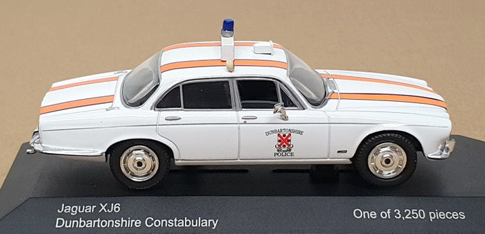 Vanguards 1/43 Scale VA08607 - Jaguar XJ6 Dumbartonshire Police - White/Orange