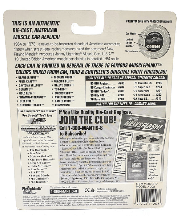 Johnny Lightning 1/64 Scale 200-210 - Muscle Cars 1969 Oldsmobile 442 Met. Blue