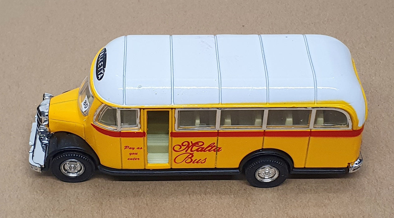Alexsandro 14cm Long Diecast 80750 - Bedford OB Coach Malta - Yellow/White