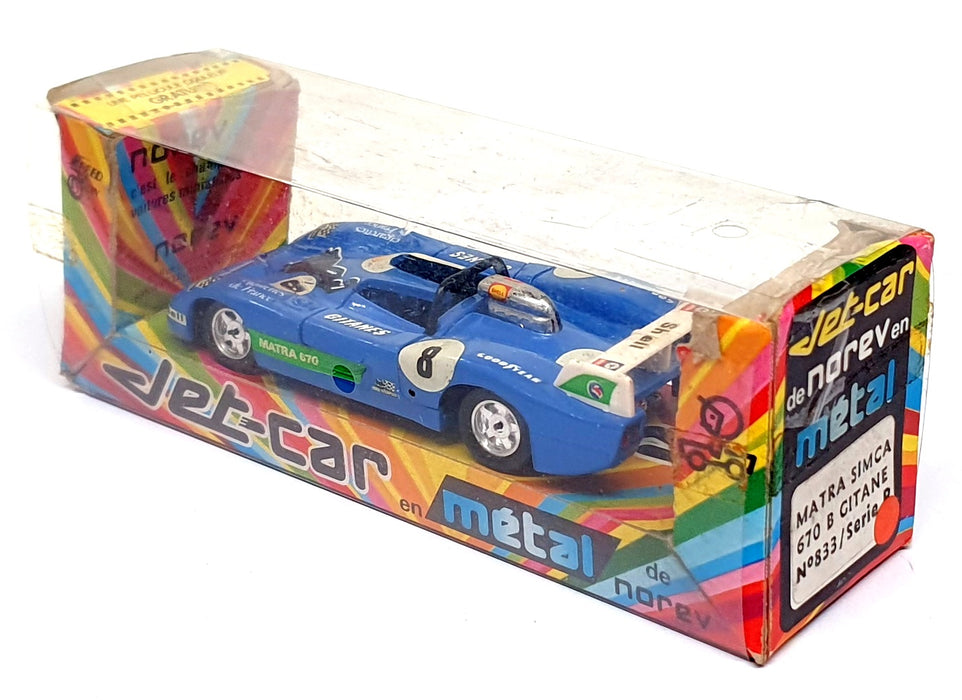 Norev Jet-Car 1/43 Scale Diecast 833 - Matra Simca 670 B Race Car #8 - Blue