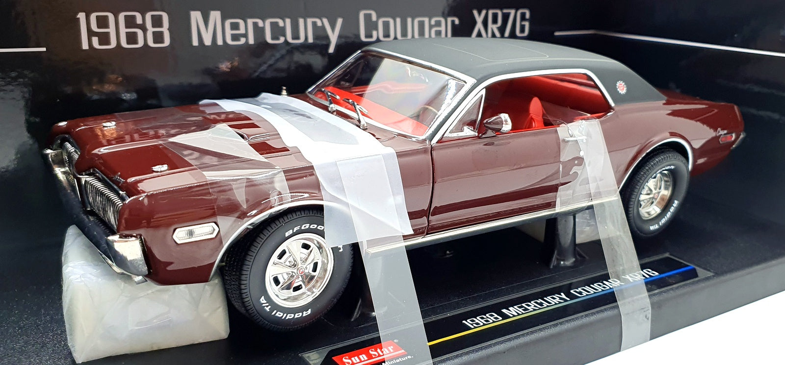 Sun Star 1/18 Scale Diecast 1547 - 1968 Mercury Cougar XR7G - Maroon