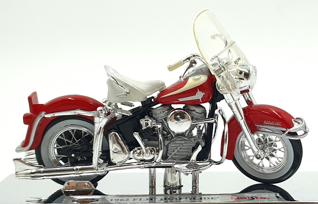 Maisto 1/18 Scale 39360 - 1962 Harley Davidson FLH Duo Glide - Red/White