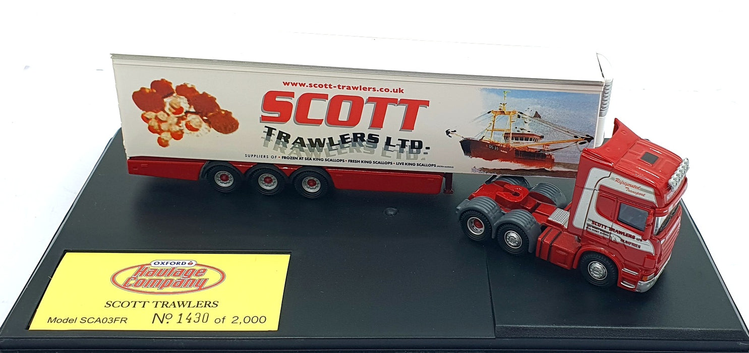 Oxford Diecast 1/76 Scale SCA03FR - Scania Fridge Trailer "Scott Trawlers"