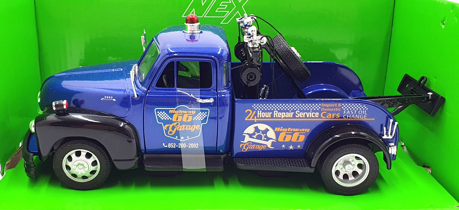 Welly 1/24 Scale 22086S-W - 1953 Chevrolet Tow Truck Highway 66 - Blue