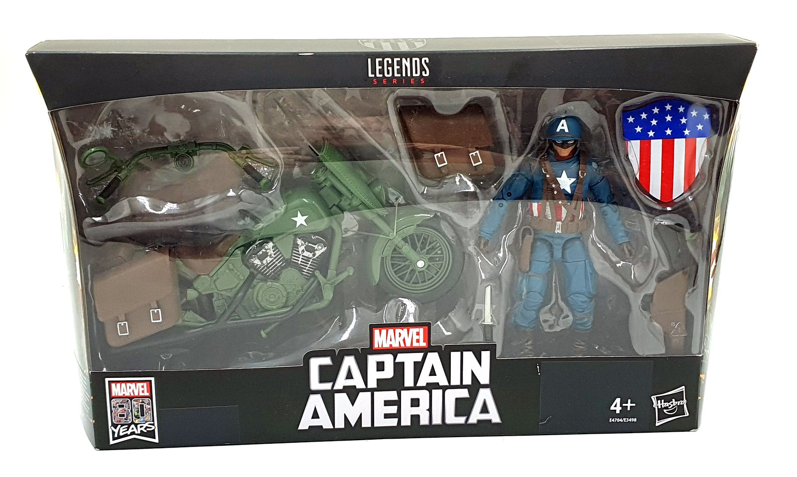 Hasbro 6 Inch Figure E4704/E3498 - Marvel Legends Captain America And Bike