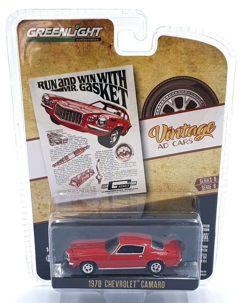 Greenlight 1/64 Scale 39090-B - 1970 Chevrolet Camaro - Red