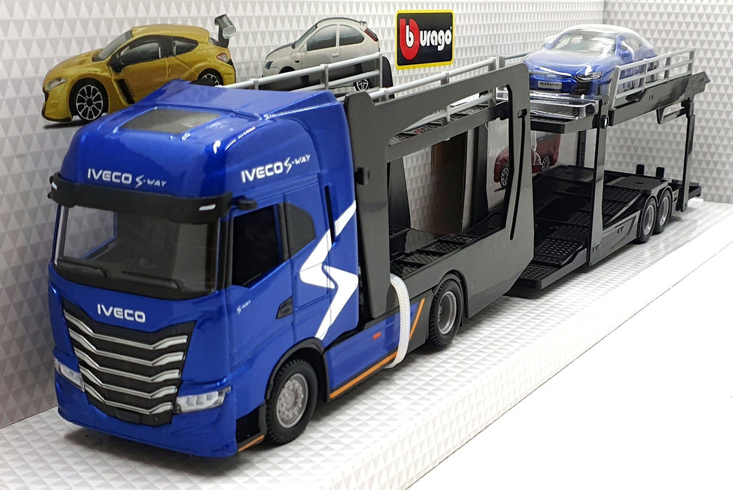 Burago 1/43 Scale 18-31475 - IVECO S-WAY Hauler Multicar Carrier with Car