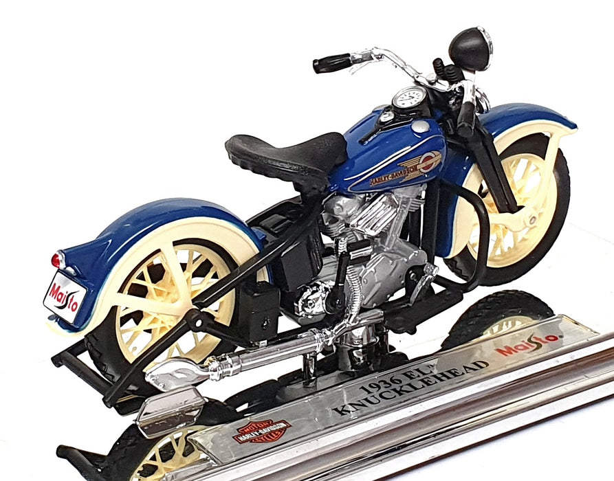 Maisto 1/18 Scale 39386 - 1936 Harley Davidson EL Knucklehead - Blue/Cream