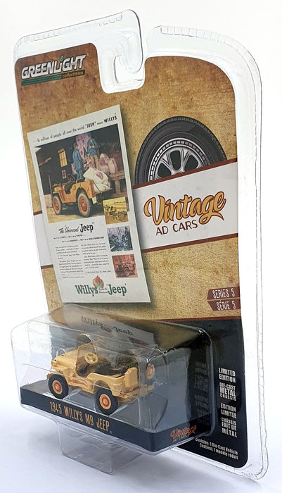 Greenlight 1/64 Scale 39080-A - 1945 Willy's MB Jeep - Cream