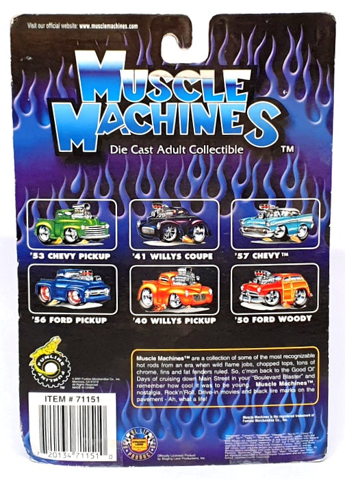 Muscle Machines 1/64 Scale 71151 01-33 - 1941 Willys Coupe - Yellow