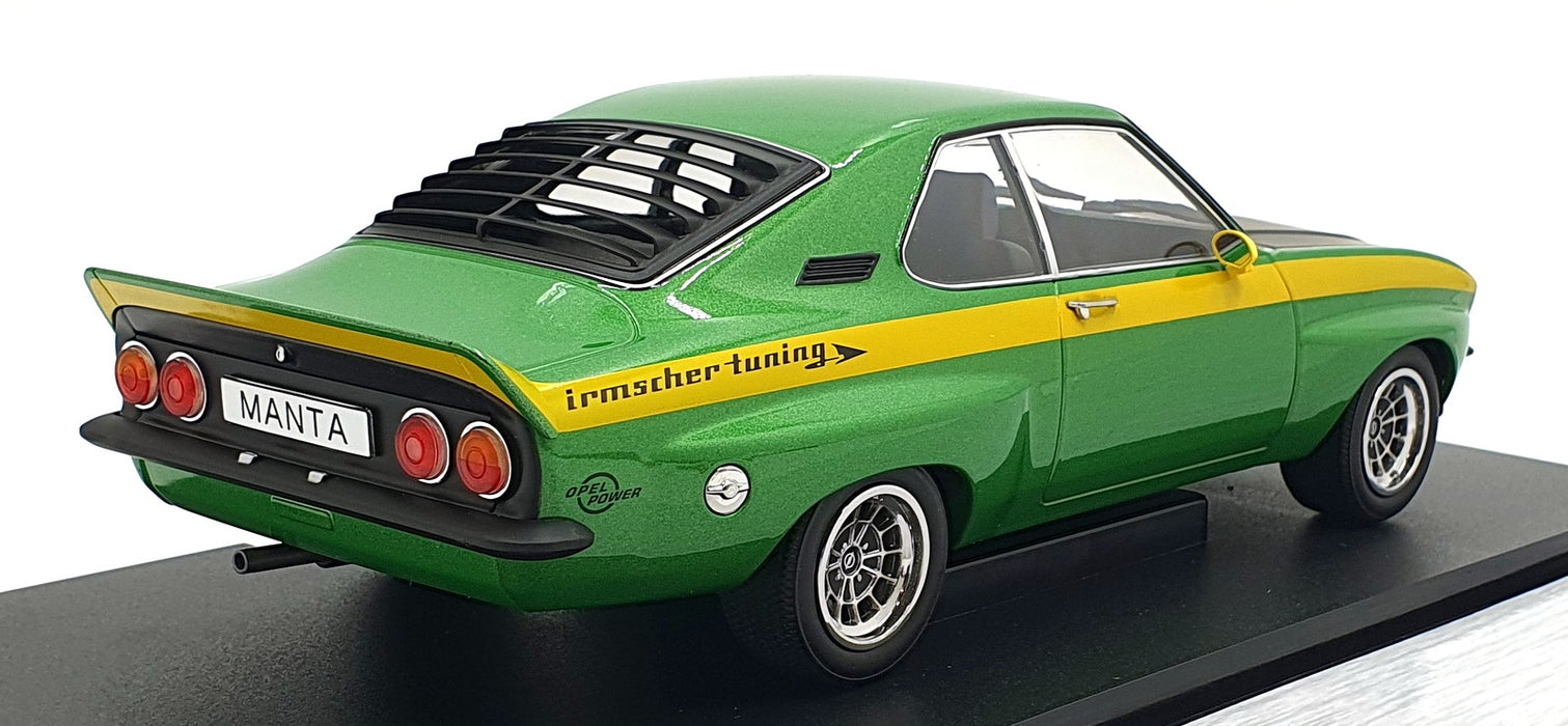 MCG 1/18 Scale Diecast MCG18425 - Opel Manta A - Met. Green/Yellow